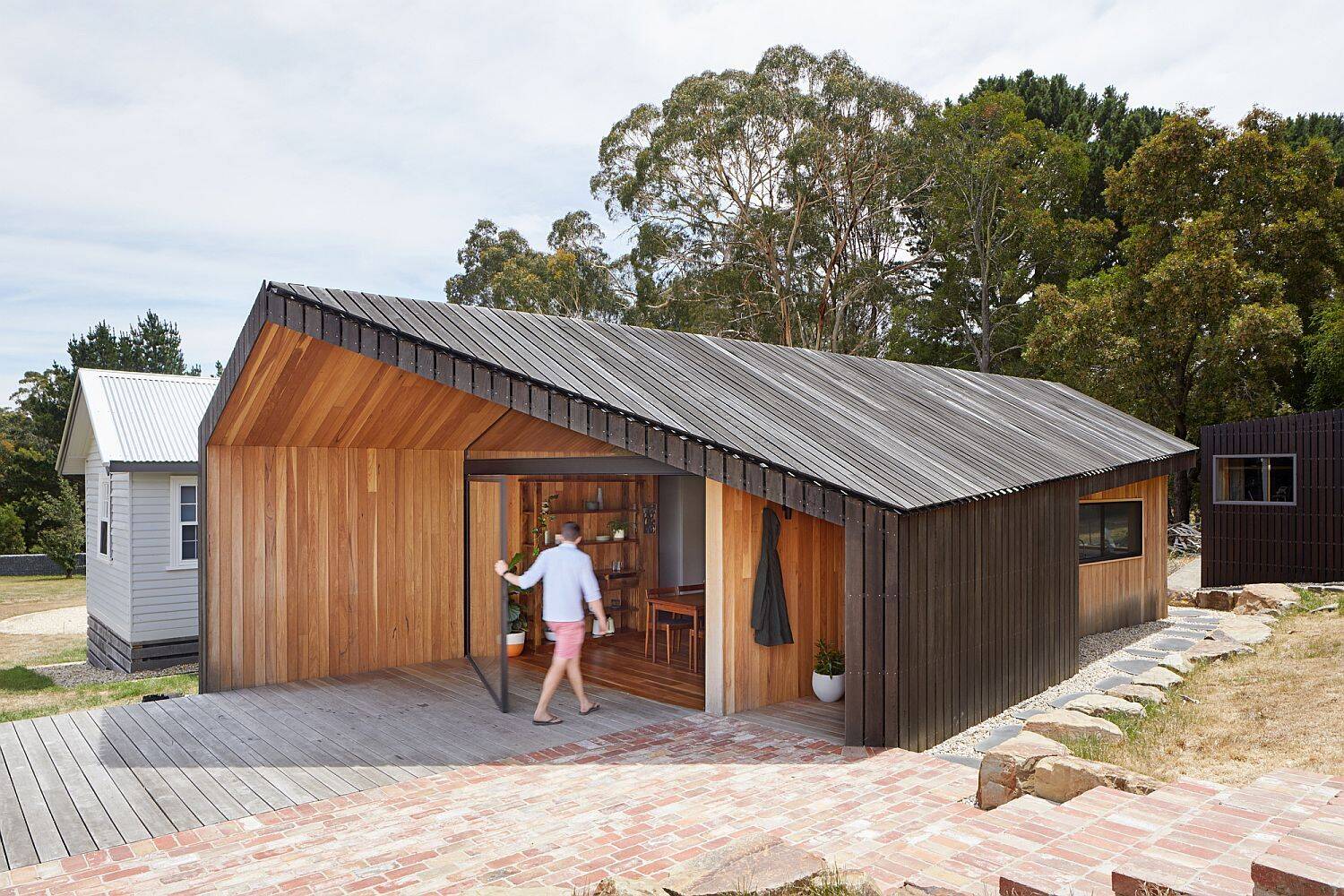 A modern addition inspired by old timber shearing sheds, creating a design that feels completely grounded in the Australian countryside.